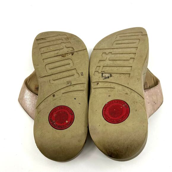FitFlop Metallic Pink Thong Sandals Women's 10 US - Picture 8 of 9